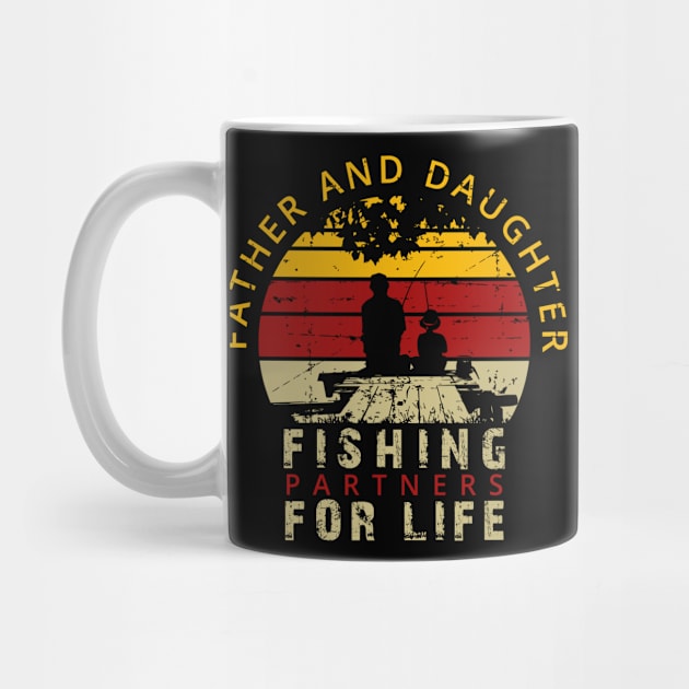 Father and Daughter Fishing Partners for Life Tshirt by Rezaul